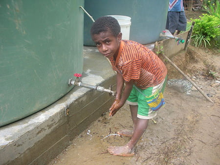 Installed water tanks